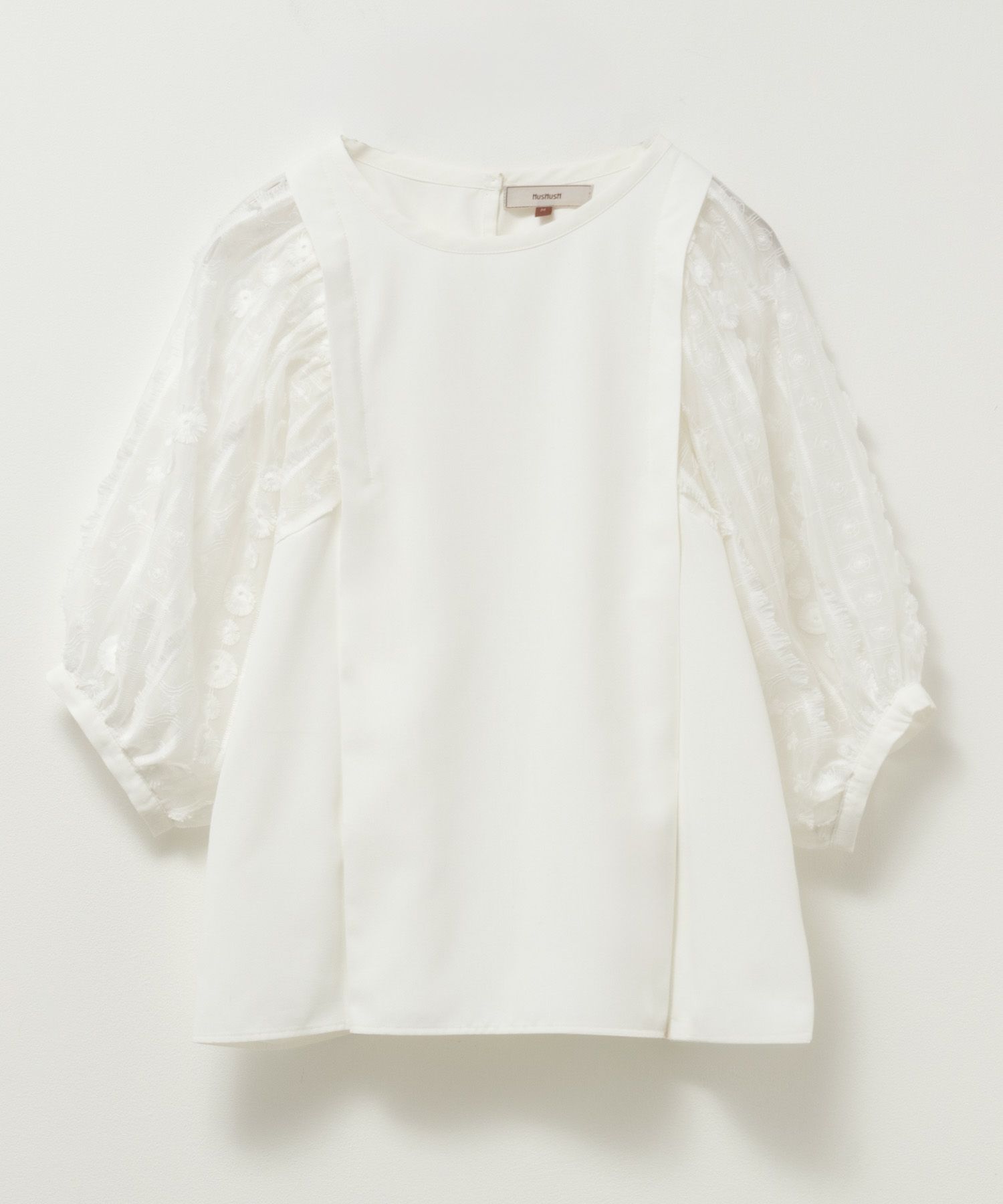 HusHusH 袖刺繍半袖ブラウス レディース