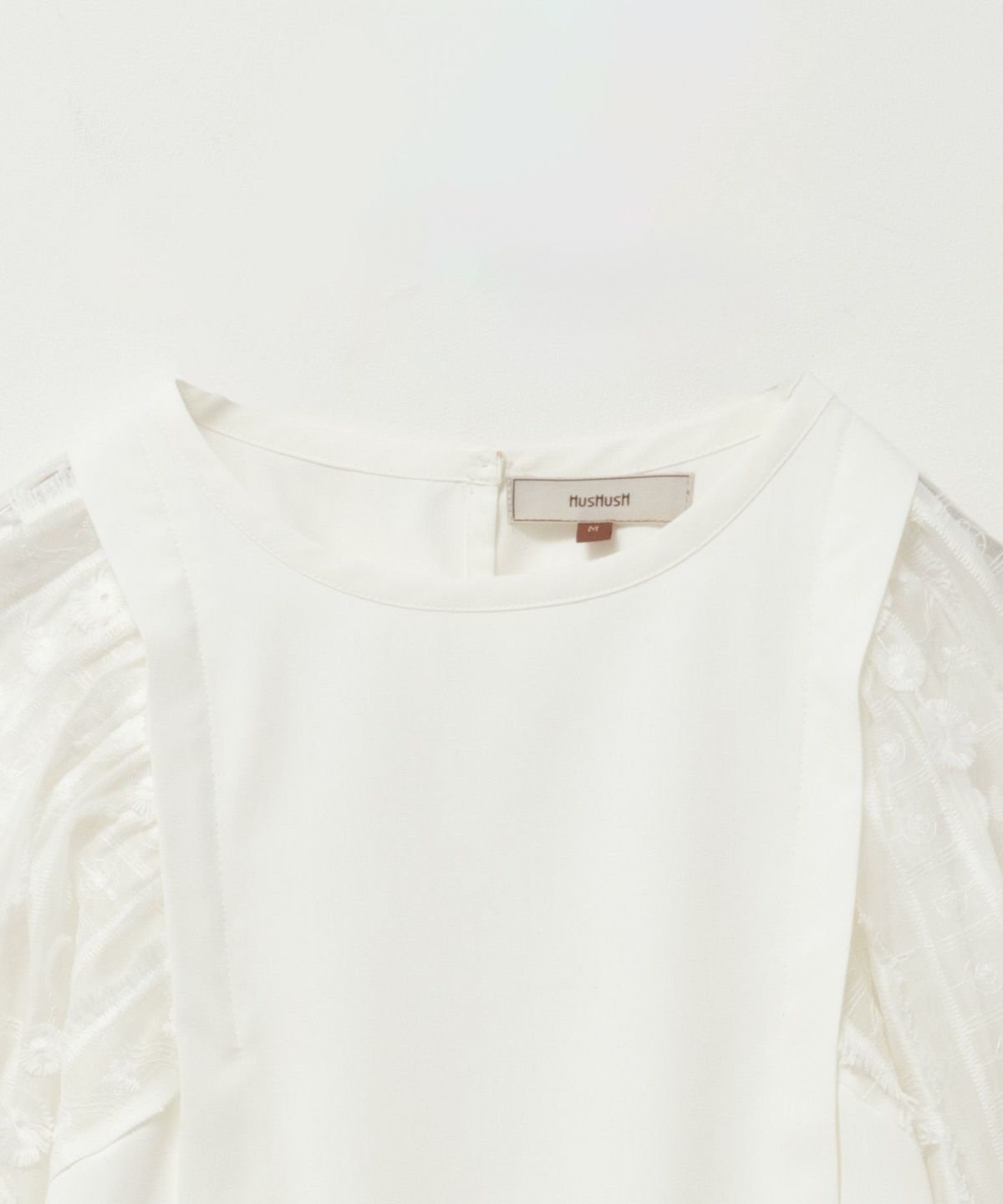 HusHusH 袖刺繍半袖ブラウス レディース