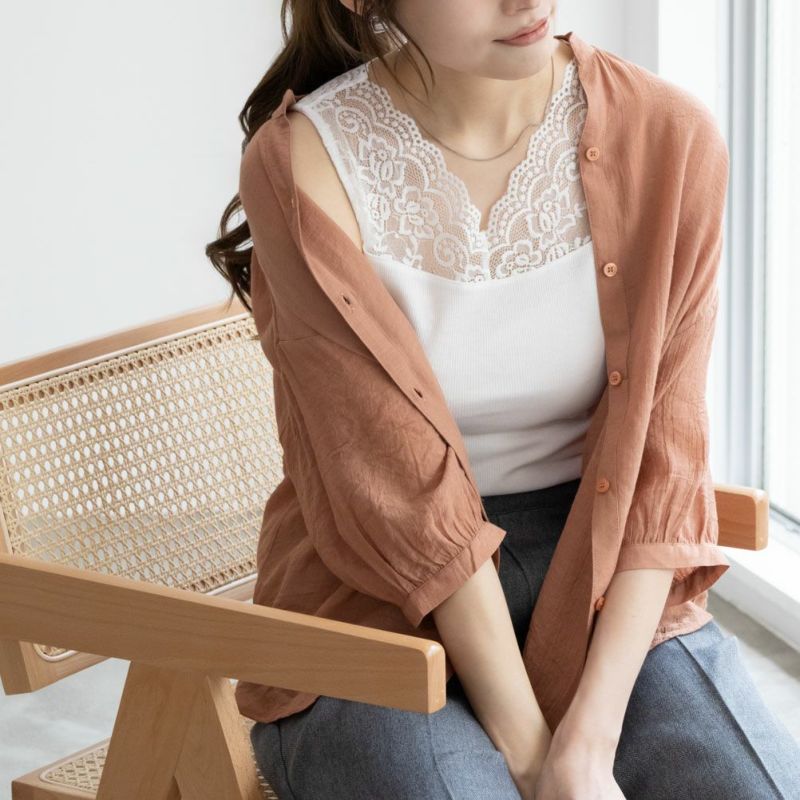 NAVY  レース切替テレコタンクトップ レディース メール便 対応商品商品画像-2