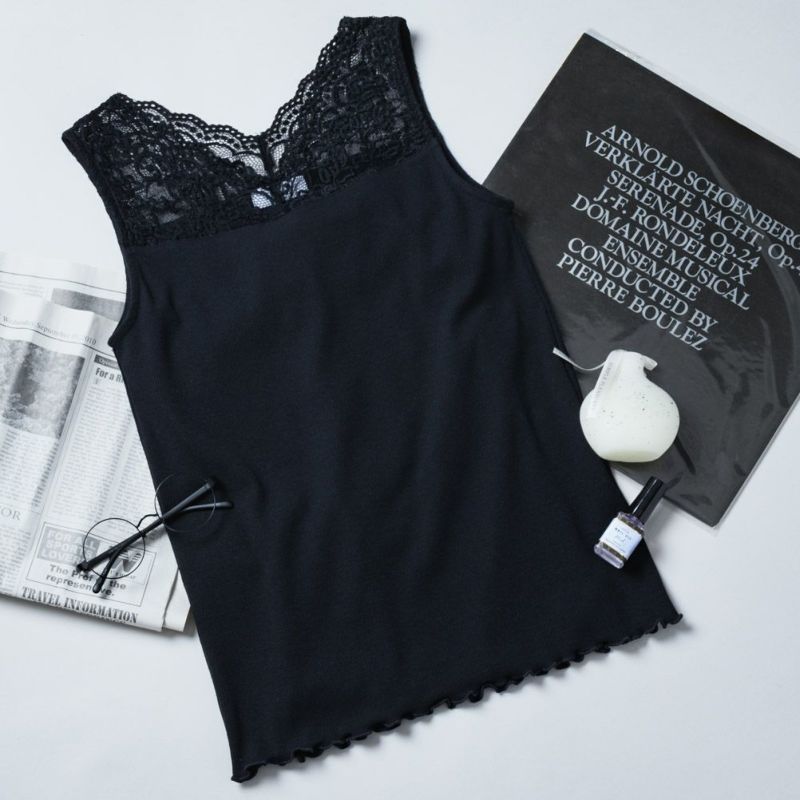 NAVY  レース切替テレコタンクトップ レディース メール便 対応商品商品画像-6