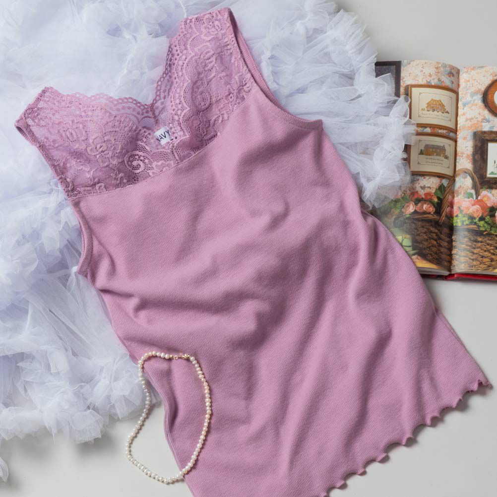 NAVY レース切替テレコタンクトップ レディース ネコポス 対応商品