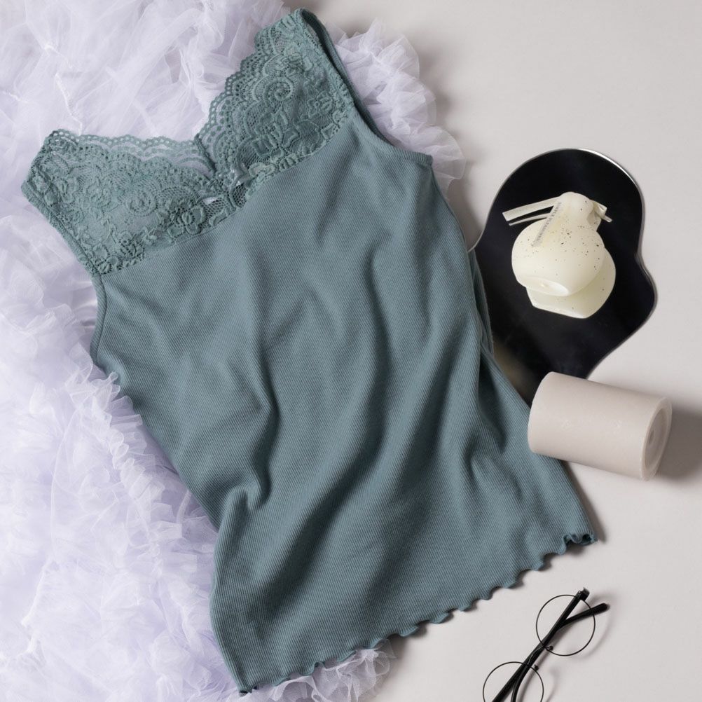 NAVY  レース切替テレコタンクトップ レディース メール便 対応商品商品画像-9