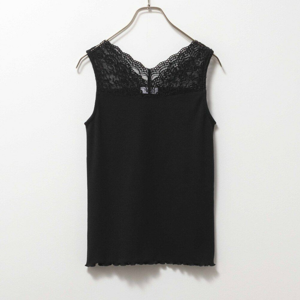 NAVY レース切替テレコタンクトップ レディース ネコポス 対応商品