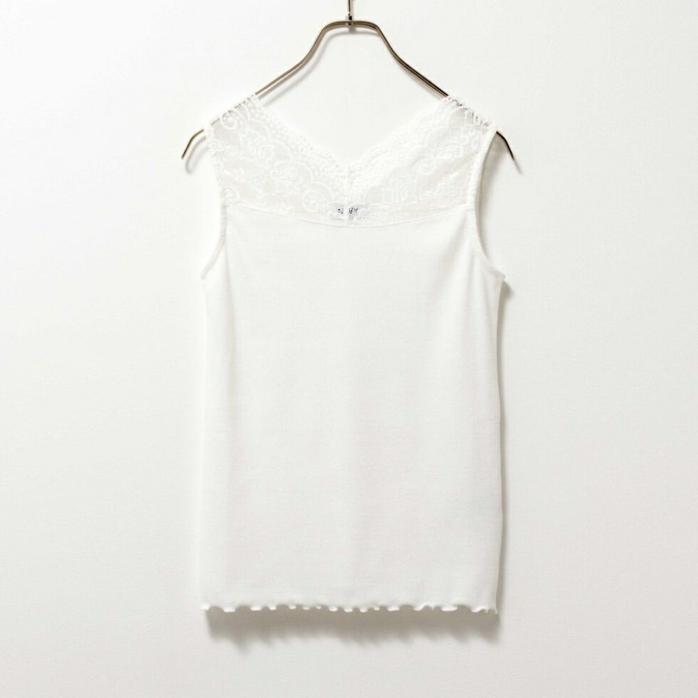 NAVY  レース切替テレコタンクトップ レディース メール便 対応商品商品画像-12