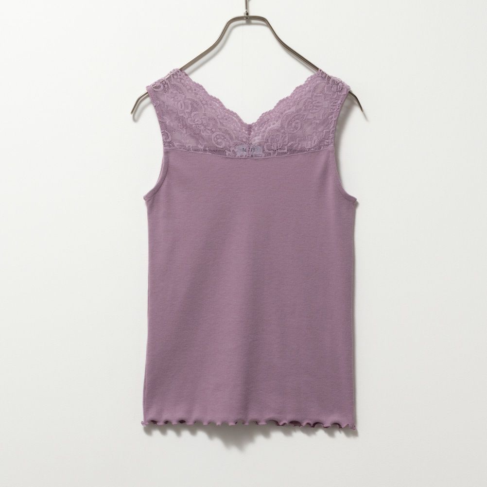 NAVY  レース切替テレコタンクトップ レディース メール便 対応商品商品画像-13