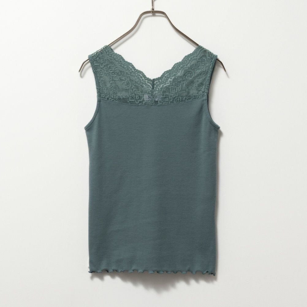 NAVY レース切替テレコタンクトップ レディース ネコポス 対応商品