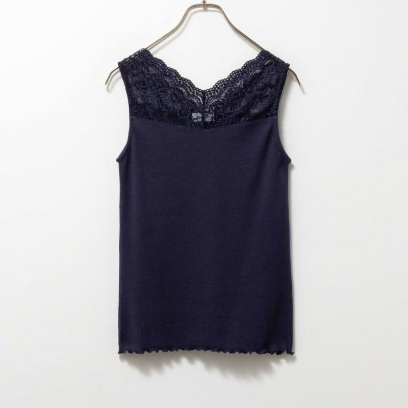NAVY  レース切替テレコタンクトップ レディース メール便 対応商品商品画像-15