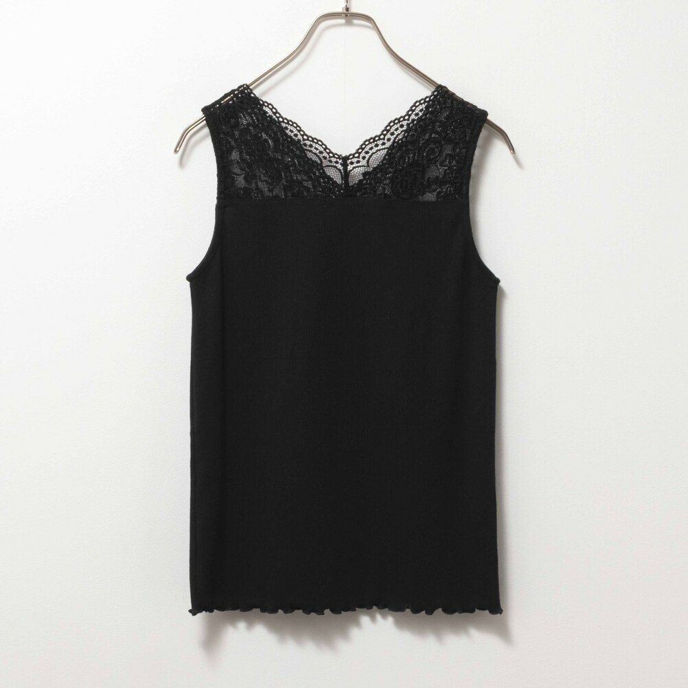 NAVY レース切替テレコタンクトップ レディース ネコポス 対応商品