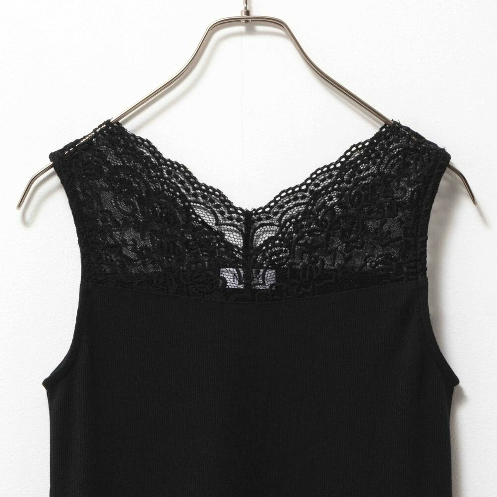 NAVY レース切替テレコタンクトップ レディース ネコポス 対応商品