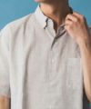 NAVY SARARI リネン混ショートスリーブシャツ メンズ商品サムネイル-7