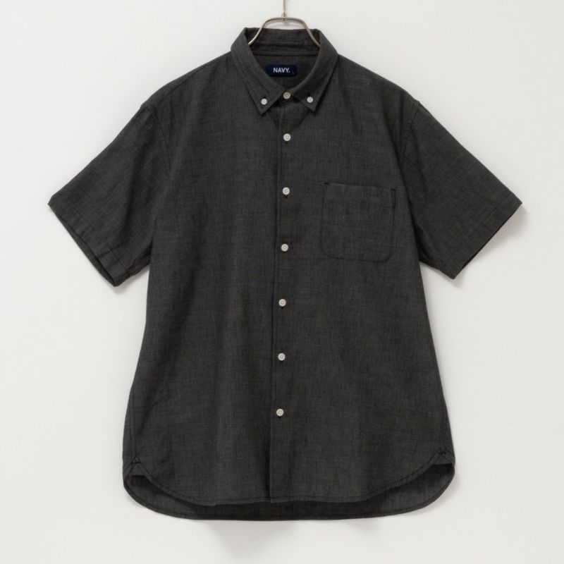 NAVY SARARI リネン混ショートスリーブシャツ メンズ商品画像-24