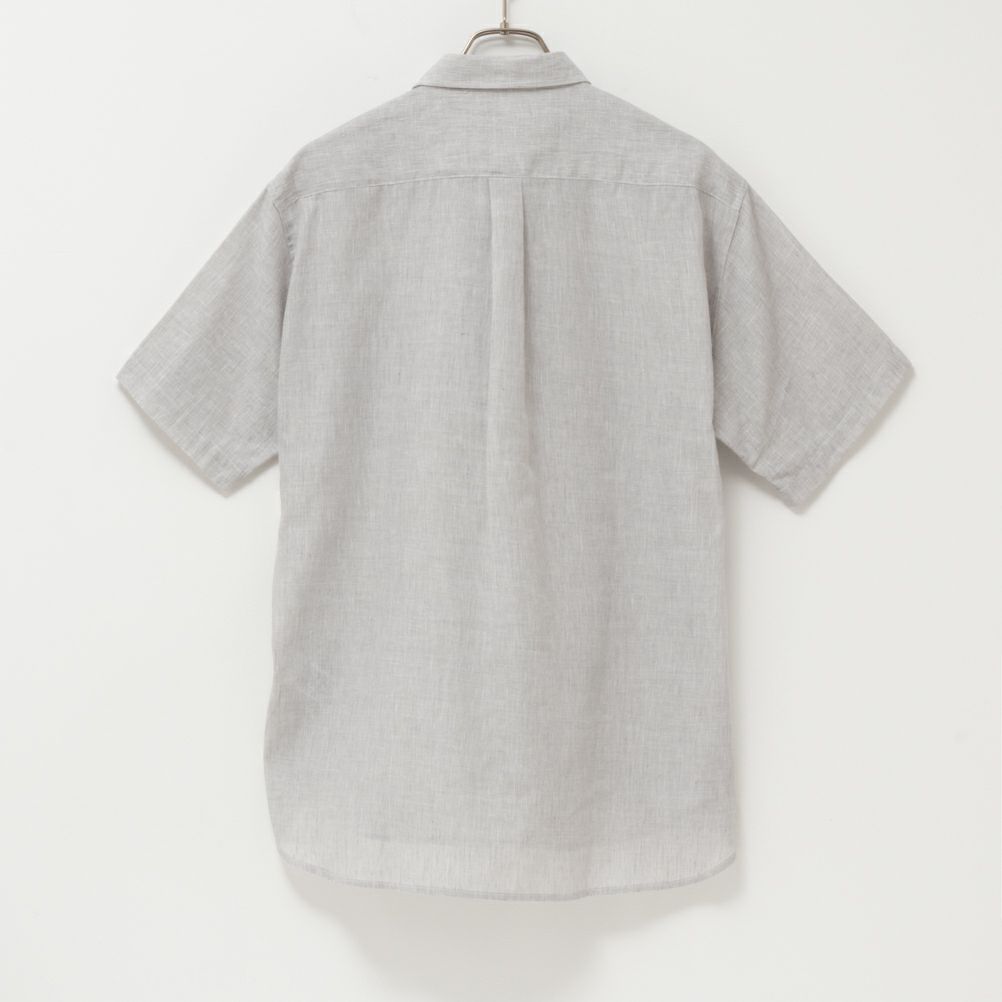 NAVY リネン混ショートスリーブシャツ メンズ