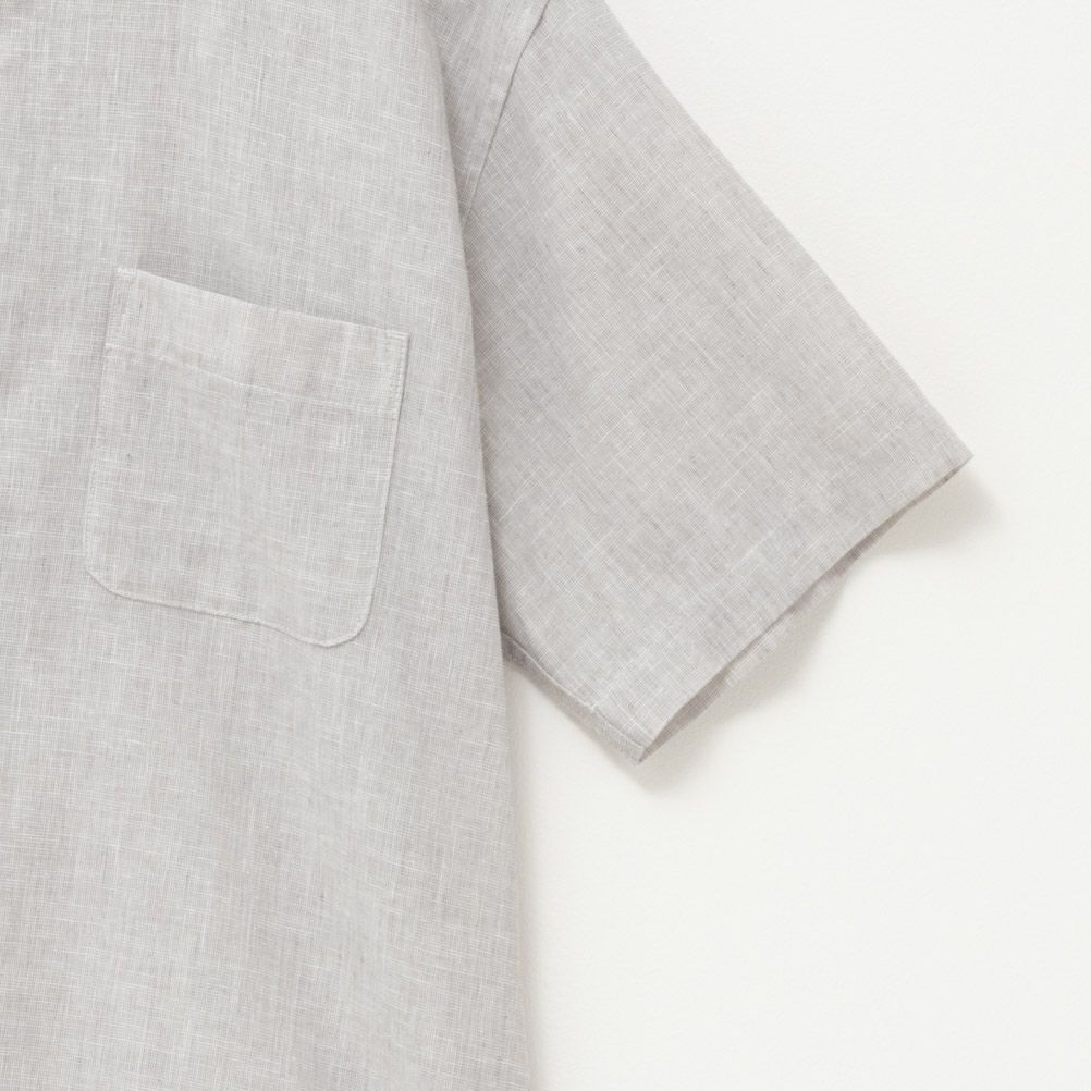 NAVY SARARI リネン混ショートスリーブシャツ メンズ商品サムネイル-27