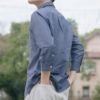 NAVY SARARI リネン混7分袖シャツ メンズ商品サムネイル-21
