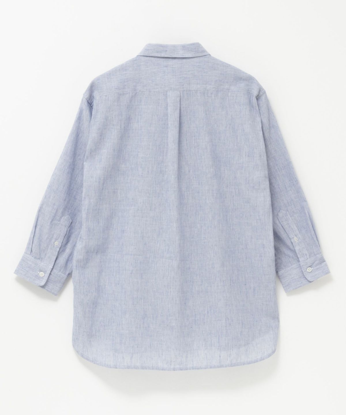 NAVY リネン混7分袖シャツ メンズ