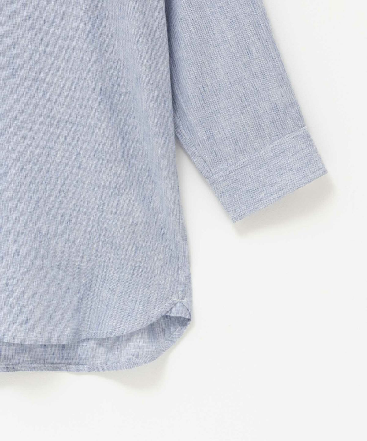 NAVY リネン混7分袖シャツ メンズ