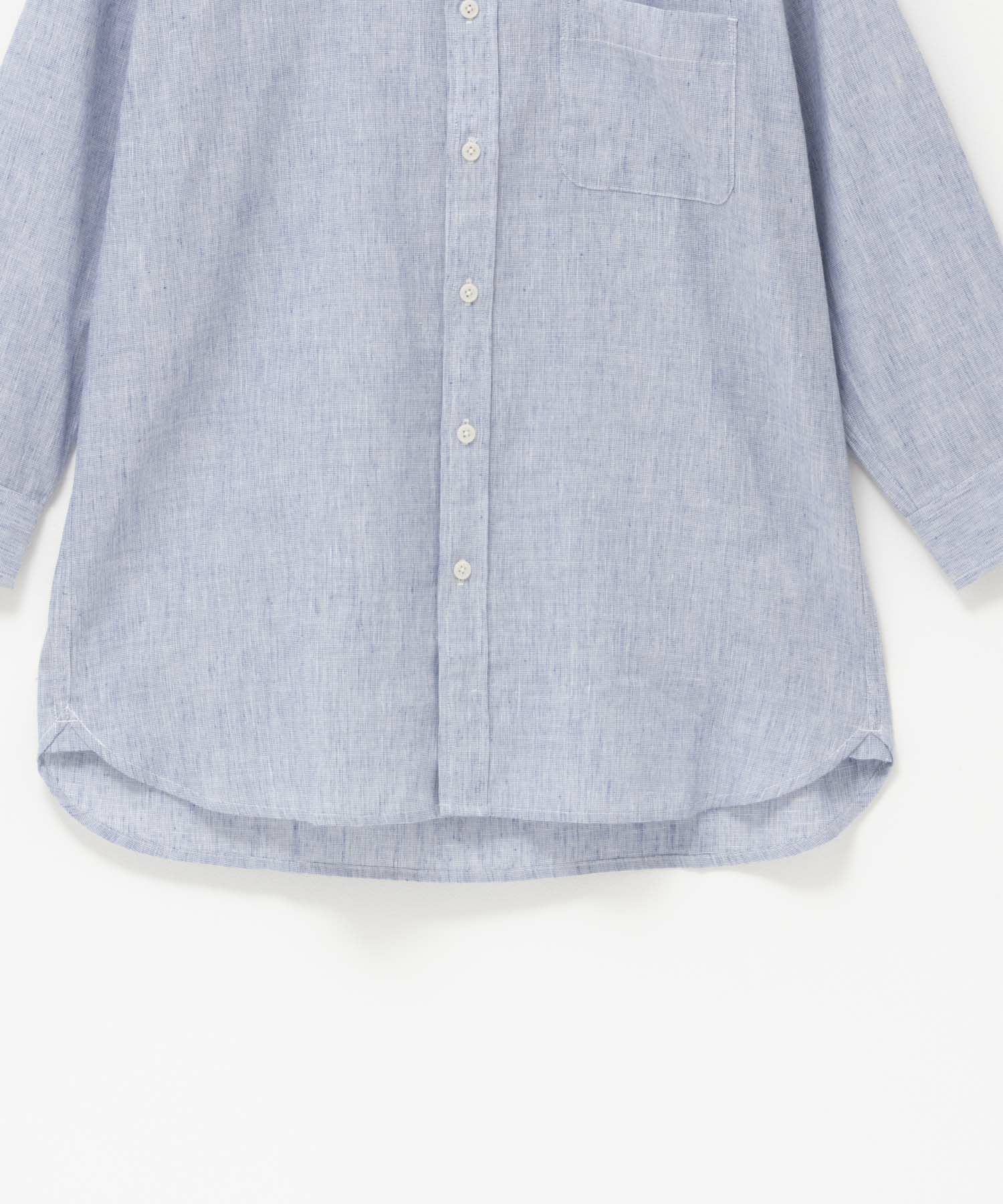 NAVY リネン混7分袖シャツ メンズ