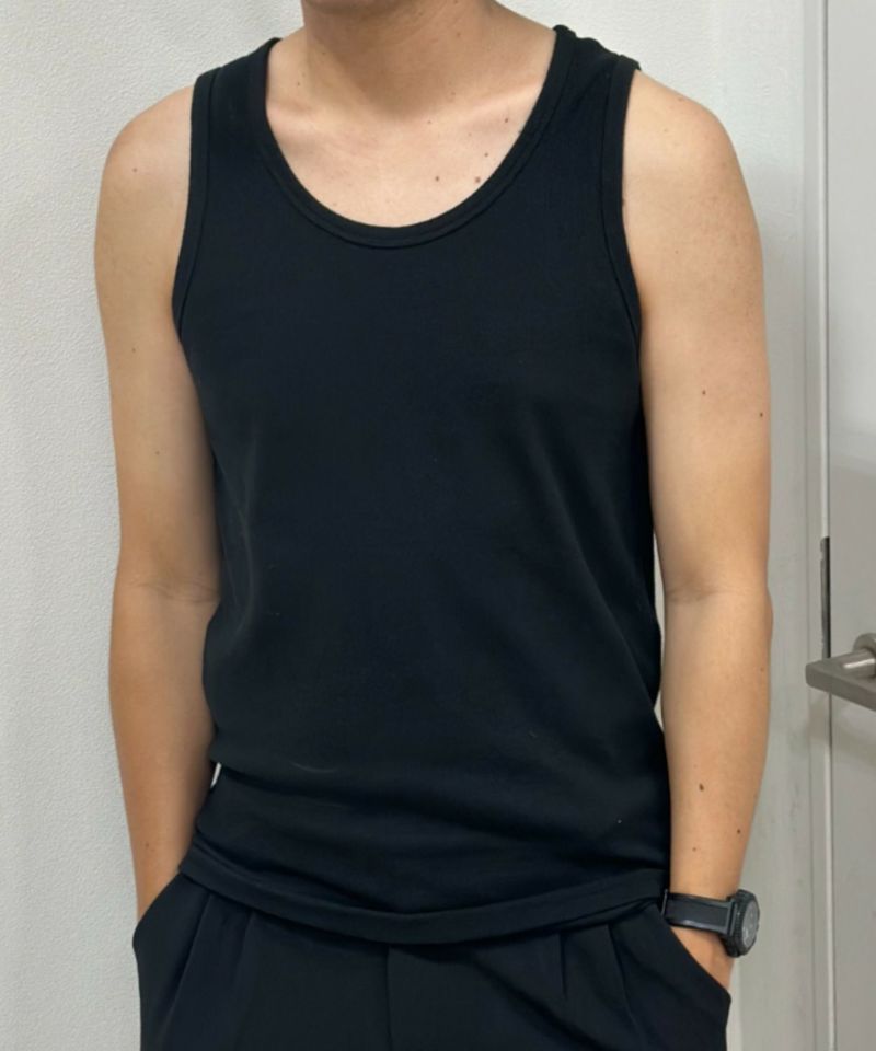 NAVY  テレコタンクトップ メンズ ネコポス 対応商品商品画像-1