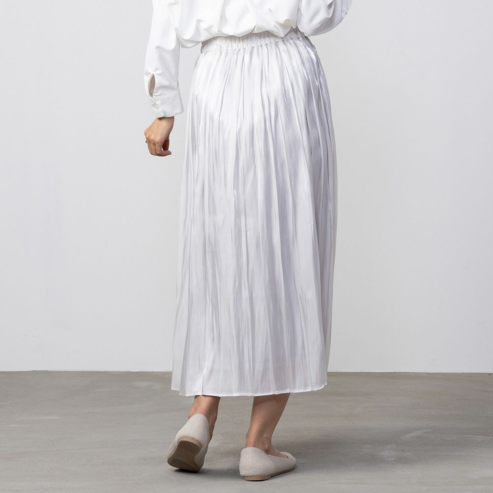 HusHusH サテンプリーツスカート レディース【3,300円以上お買上げでハンドタオルプレゼント】