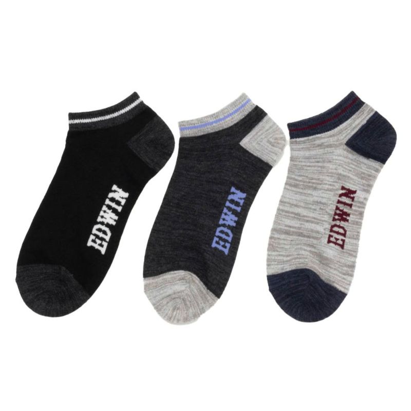 EDWIN  アンクルソックス 切替 3足組 メンズ商品画像-1