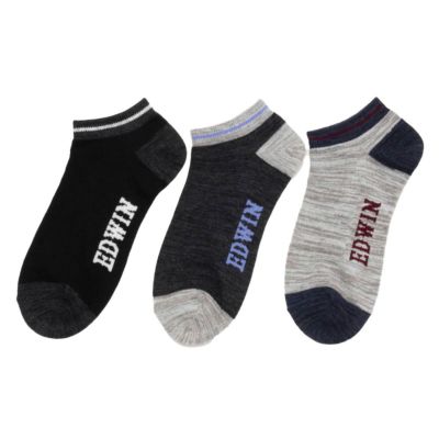 EDWIN  アンクルソックス 切替 3足組 メンズ