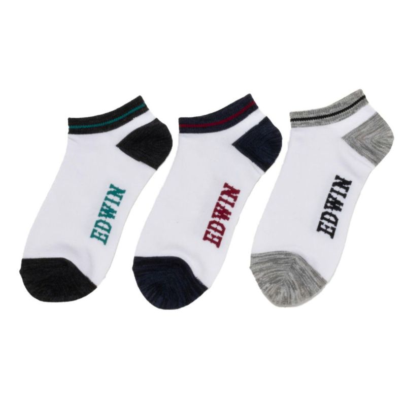 EDWIN アンクルソックス 切替 3足組 メンズ商品画像-2