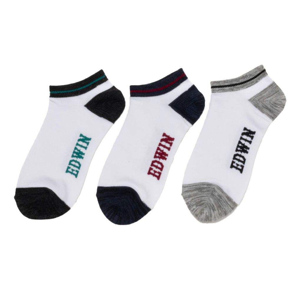 EDWIN アンクルソックス 切替 3足組 メンズ商品サムネイル-2