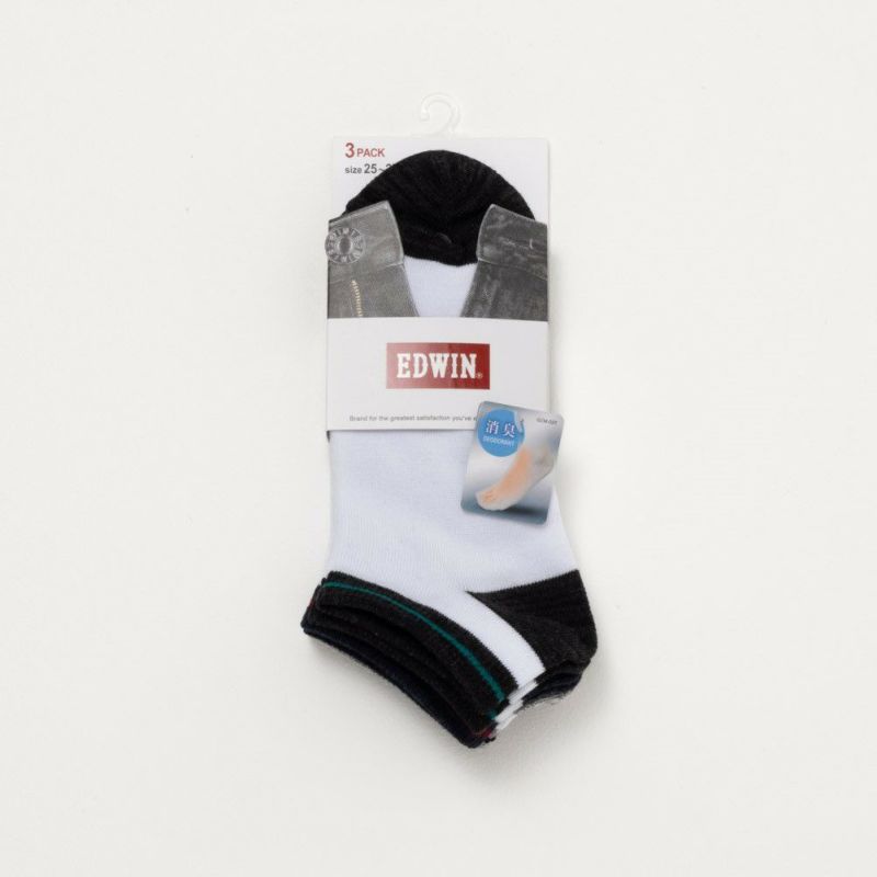 EDWIN  アンクルソックス 切替 3足組 メンズ商品画像-17