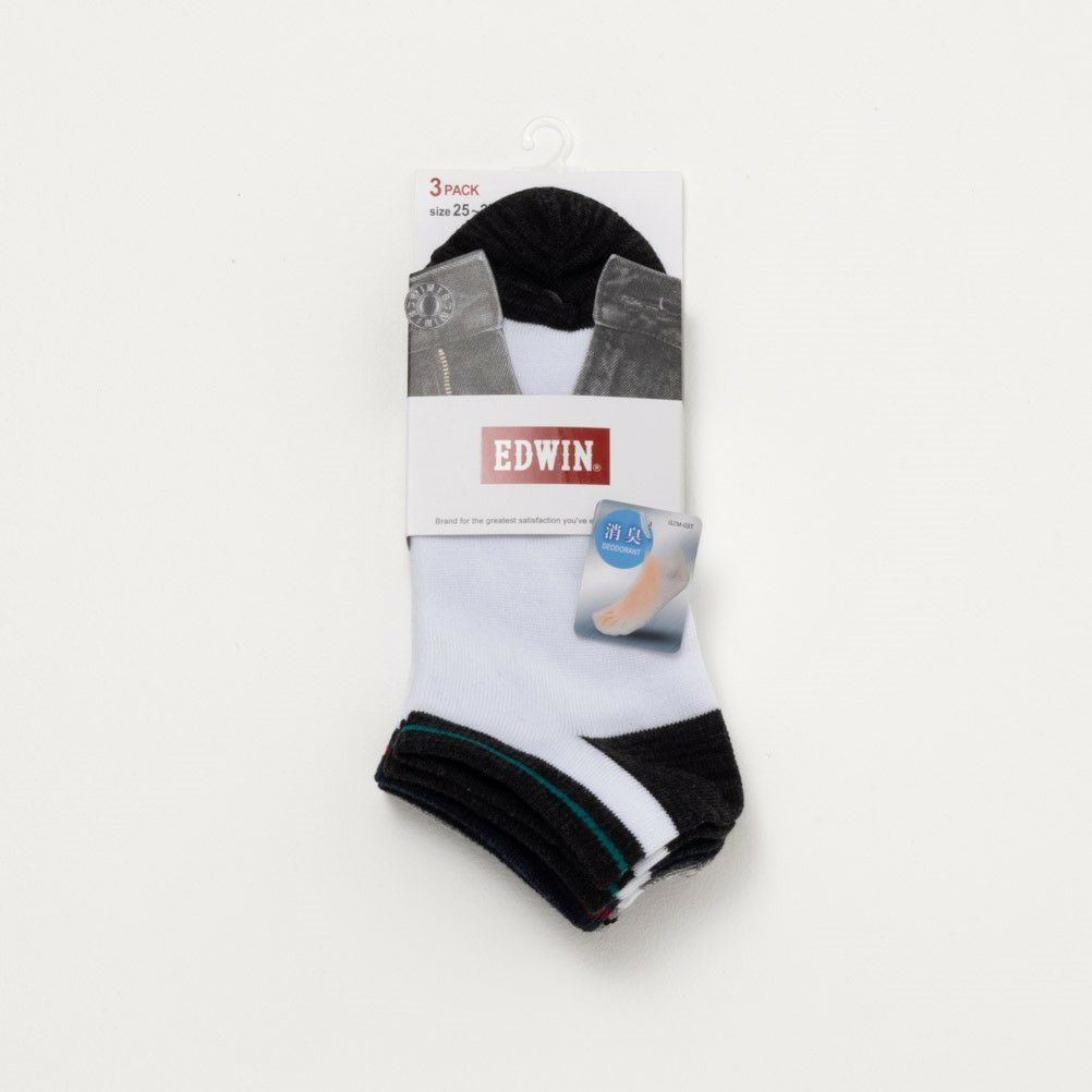 EDWIN アンクルソックス 切替 3足組 メンズ