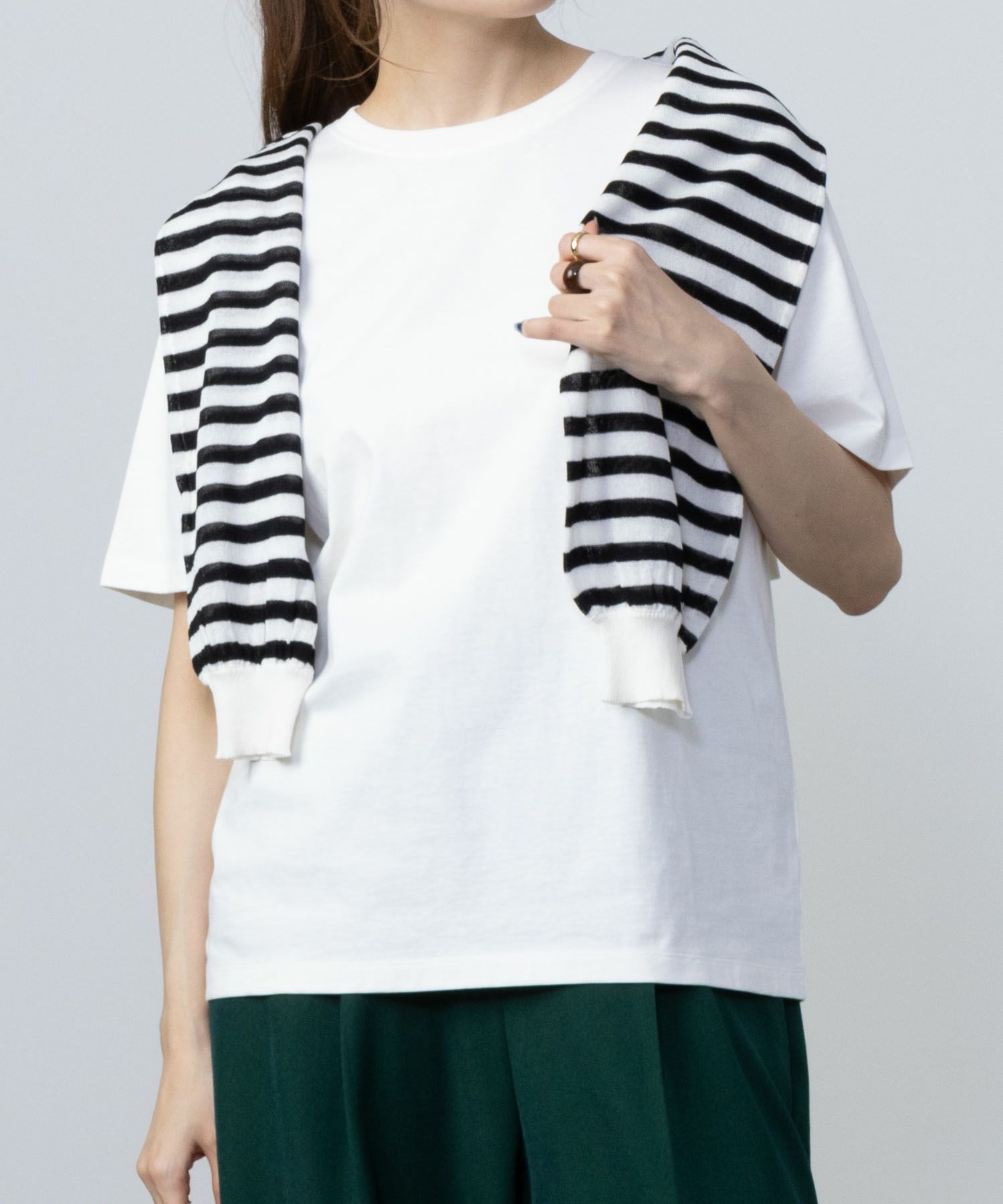 NAVY  ベーシッククルーTシャツ レディース メール便 対応商品商品サムネイル-2