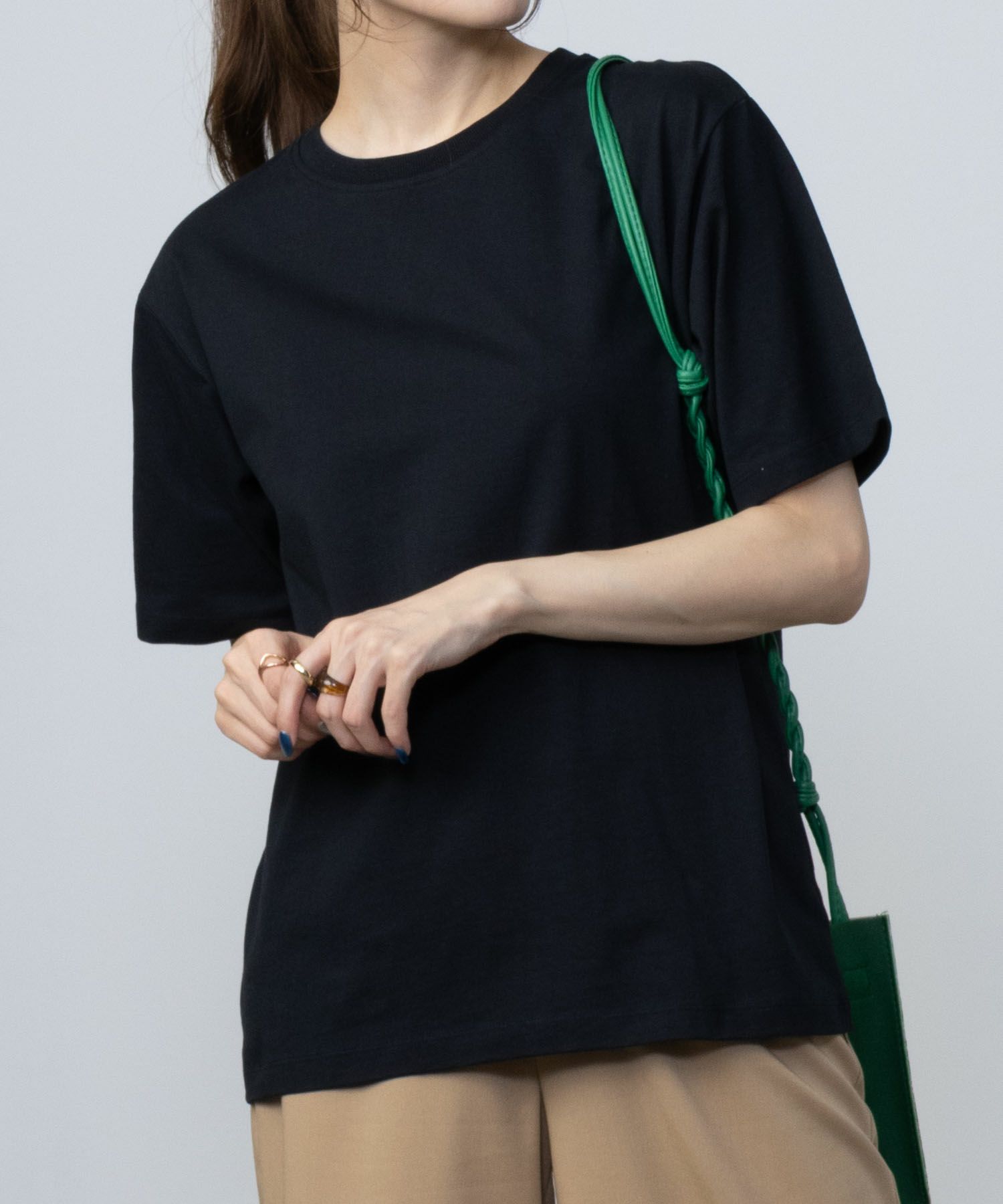 NAVY  ベーシッククルーTシャツ レディース メール便 対応商品商品サムネイル-3