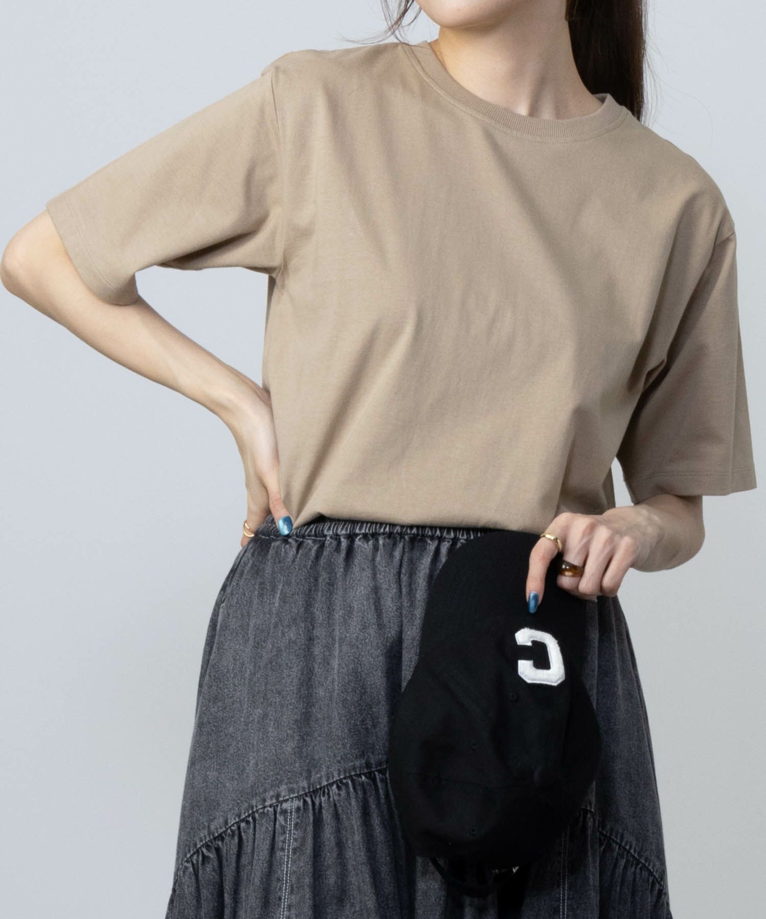 NAVY  ベーシッククルーTシャツ レディース メール便 対応商品商品サムネイル-4