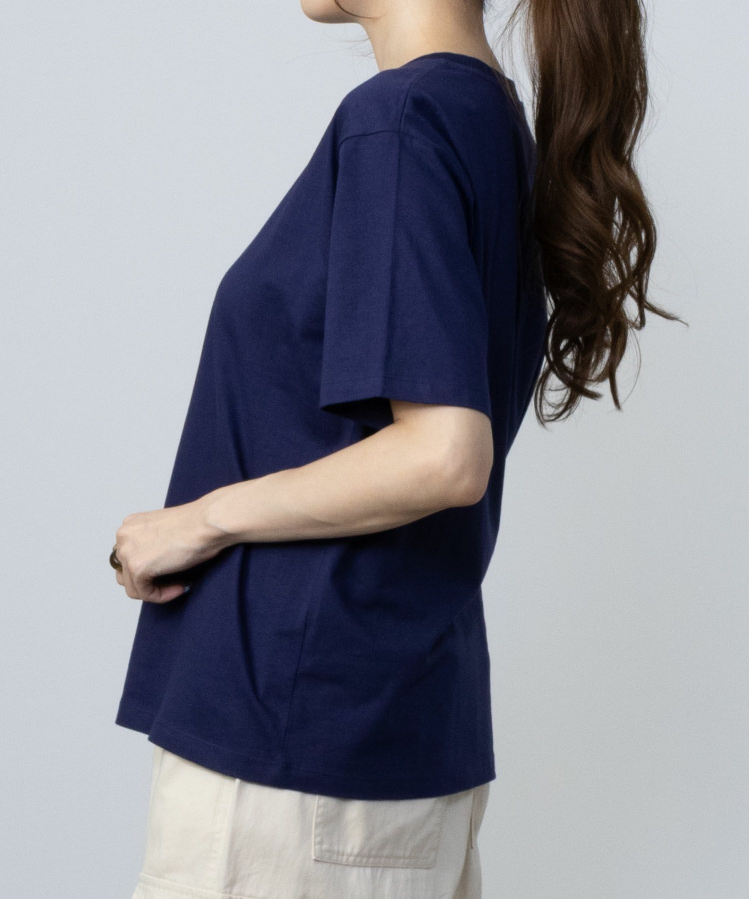NAVY  ベーシッククルーTシャツ レディース メール便 対応商品商品サムネイル-11