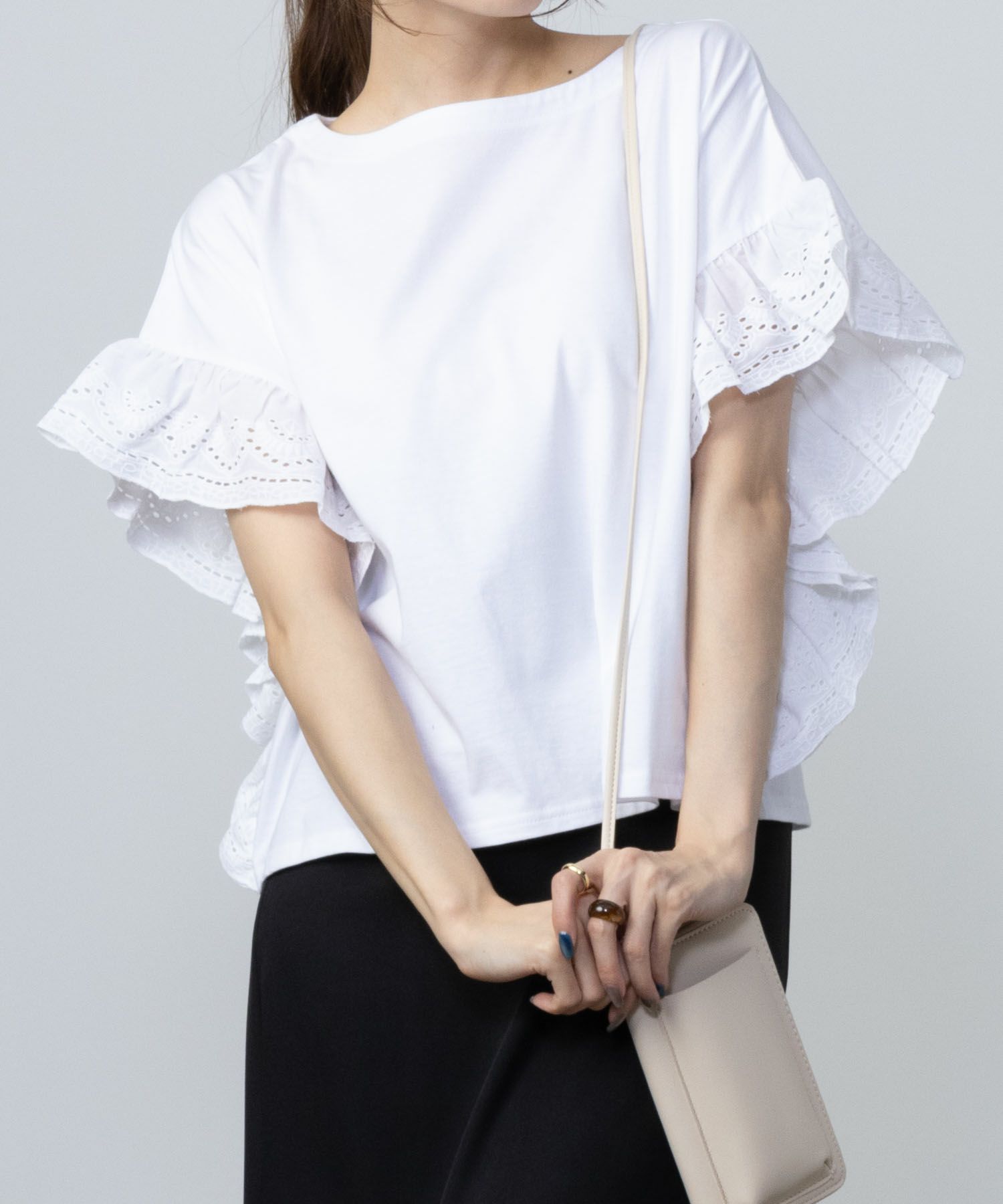 Howdy Marie  インド綿 袖フリルTシャツ レディース メール便 対応商品商品サムネイル-2