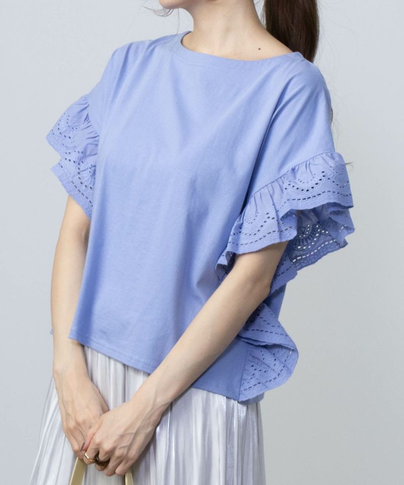 Howdy Marie  インド綿 袖フリルTシャツ レディース メール便 対応商品商品画像-4