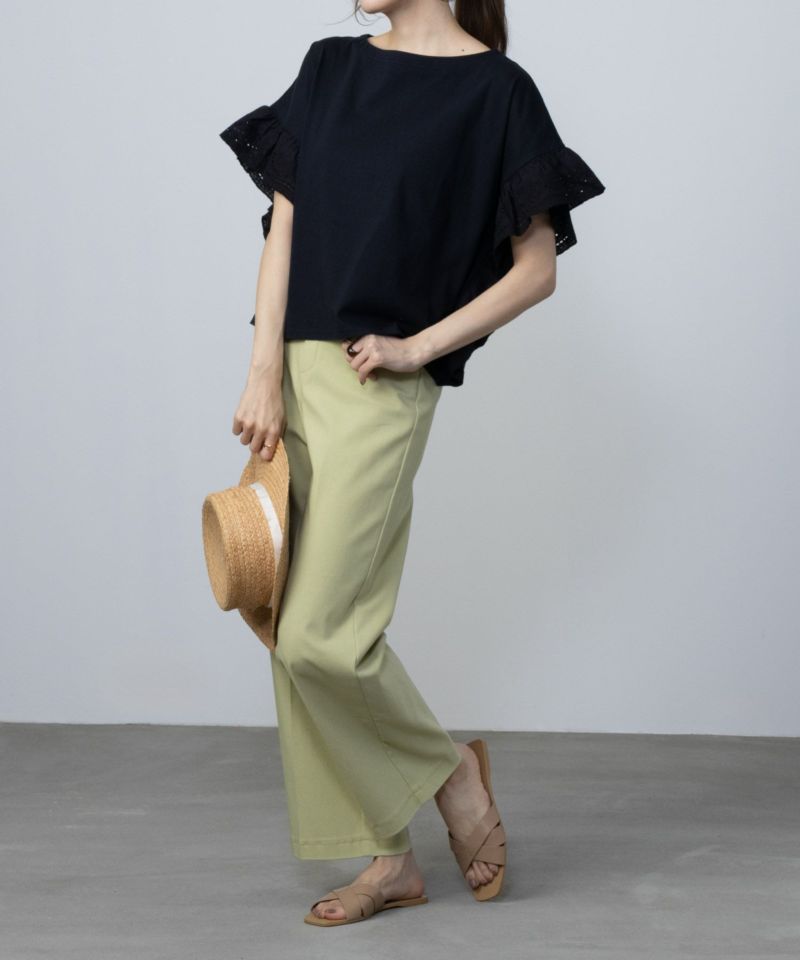 Howdy Marie インド綿 袖フリルTシャツ レディース メール便 対応商品商品画像-5