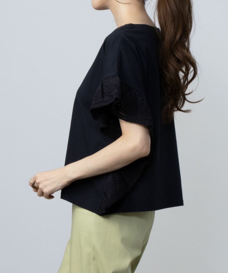 Howdy Marie インド綿 袖フリルTシャツ レディース メール便 対応商品商品画像-6