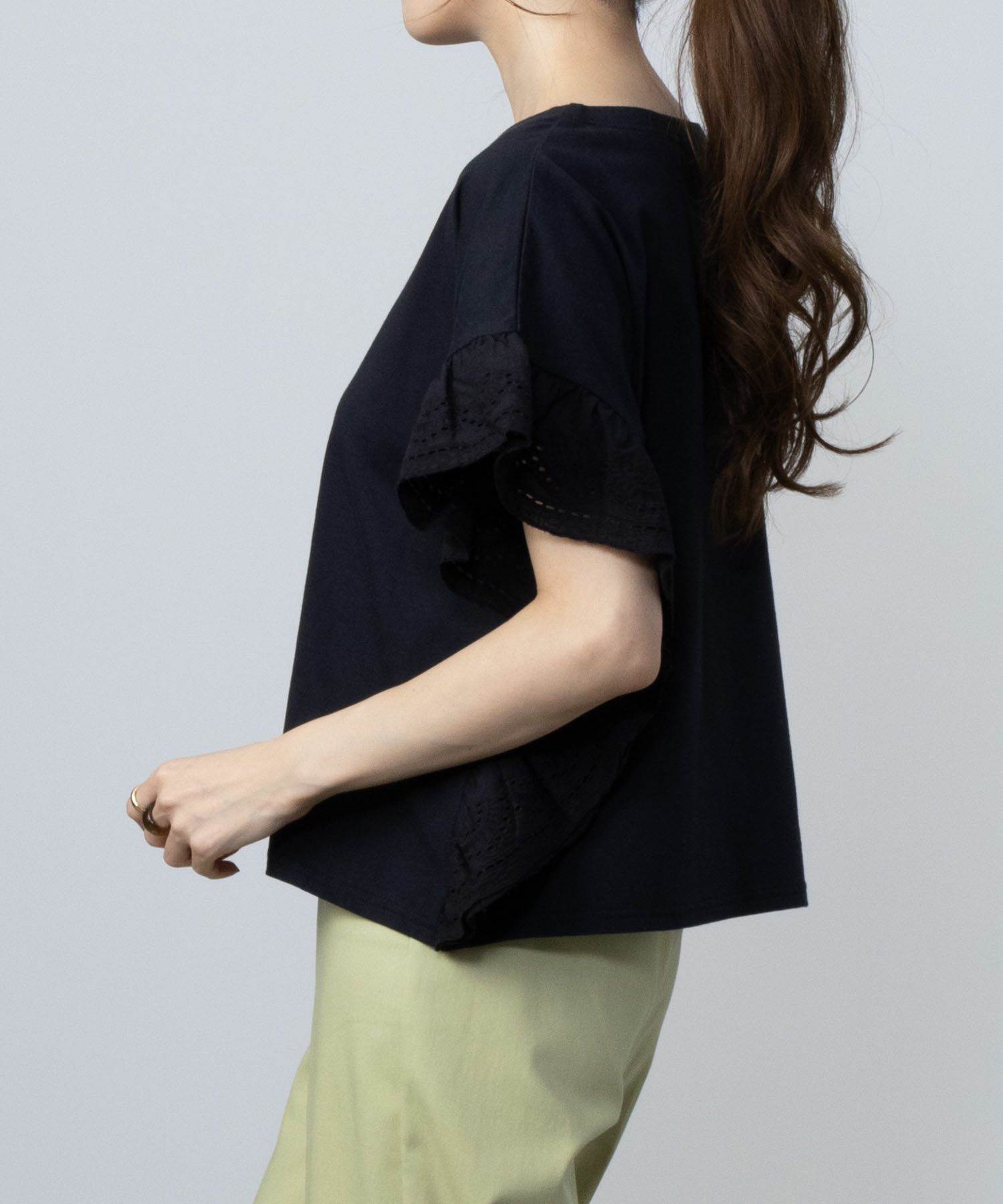 Howdy Marie インド綿 袖フリルTシャツ レディース ネコポス 対応商品【3,300円以上お買上げでオリジナルトートバッグプレゼント】