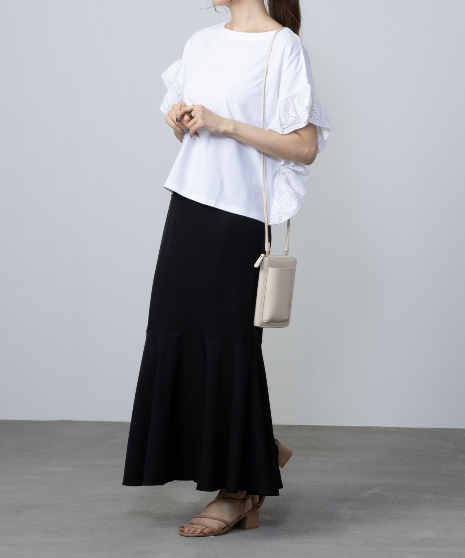 Howdy Marie インド綿 袖フリルTシャツ レディース ネコポス 対応商品【3,300円以上お買上げでオリジナルトートバッグプレゼント】