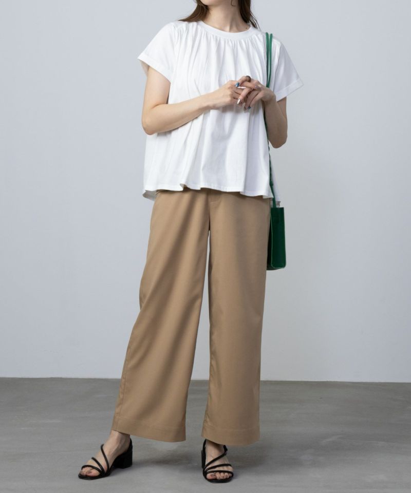 Howdy Marie  インド綿 ギャザーTシャツ レディース メール便 対応商品商品画像-5