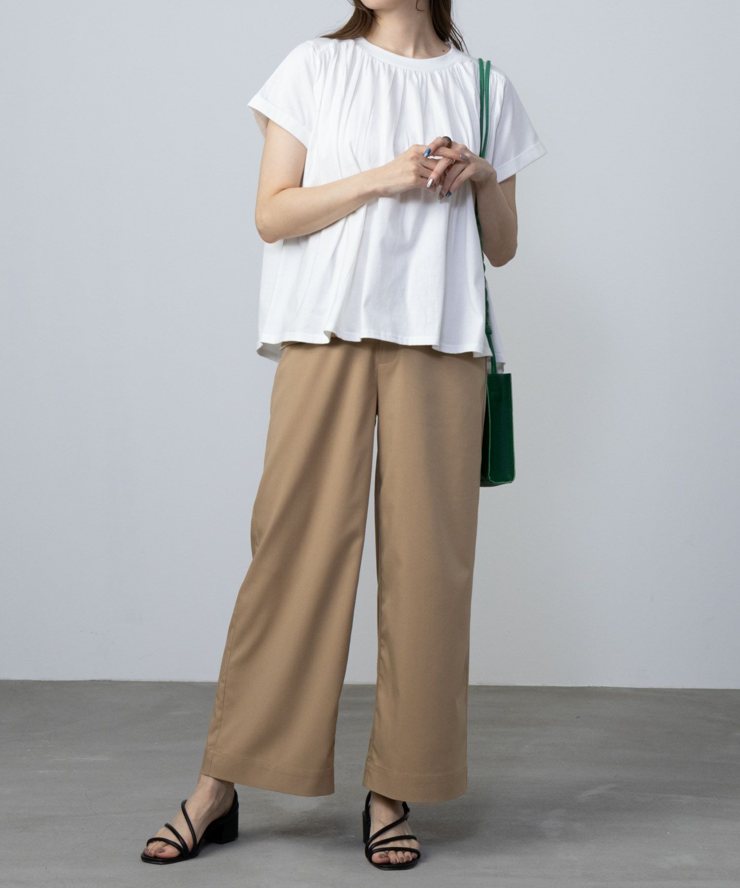 Howdy Marie  インド綿 ギャザーTシャツ レディース メール便 対応商品商品サムネイル-5