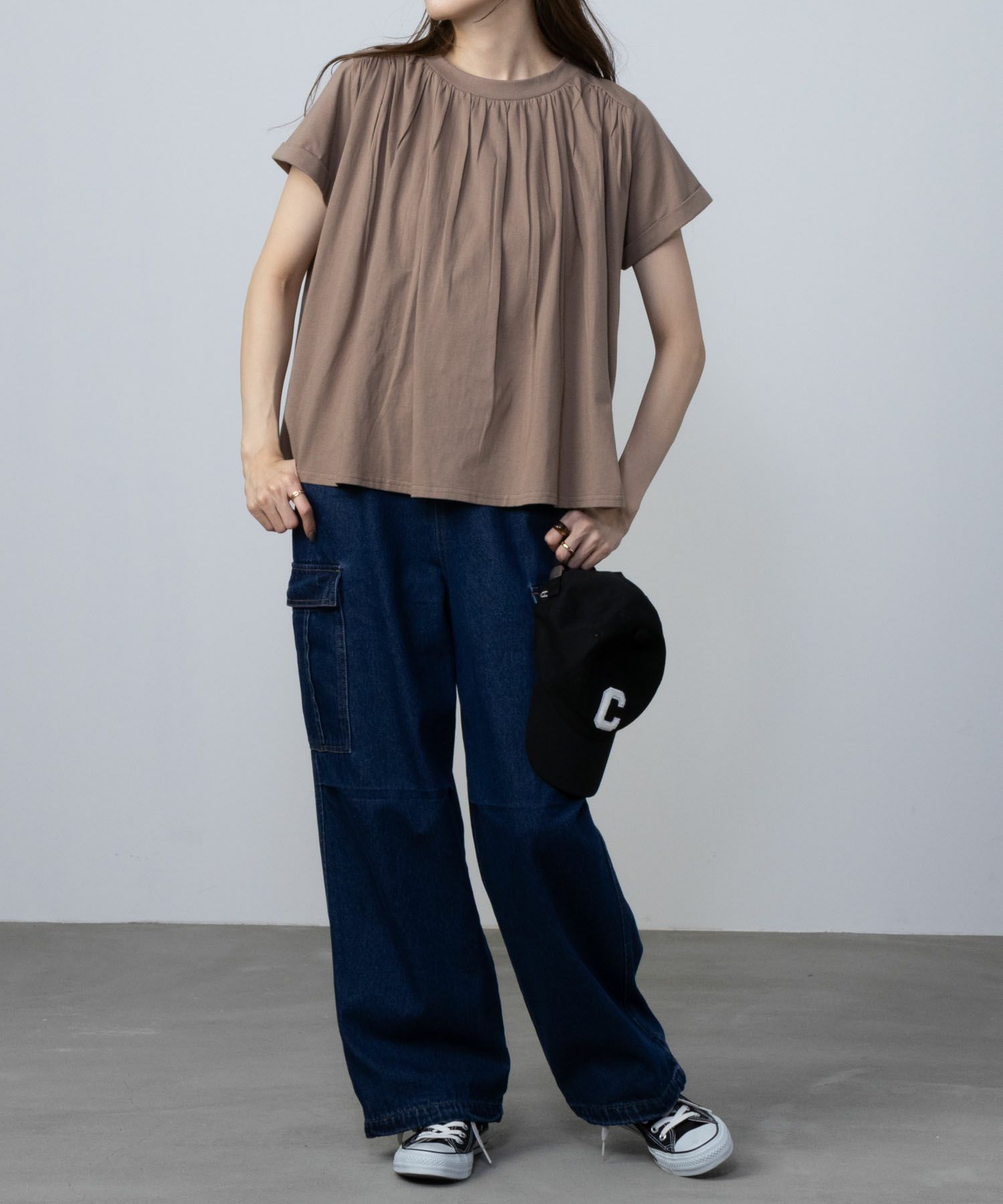 Howdy Marie  インド綿 ギャザーTシャツ レディース メール便 対応商品商品サムネイル-6