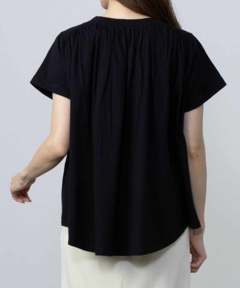 Howdy Marie  インド綿 ギャザーTシャツ レディース メール便 対応商品商品画像-8