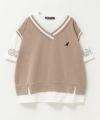KANGOL ポンチ素材 ベストフェイクレイヤードTシャツ キッズ ネコポス 対応商品