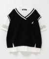 KANGOL ポンチ素材 ベストフェイクレイヤードTシャツ キッズ ネコポス 対応商品