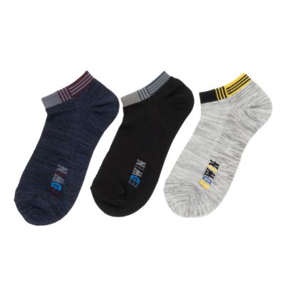EDWIN  クールフレックス アンクルソックス 切替 3足組 メンズ