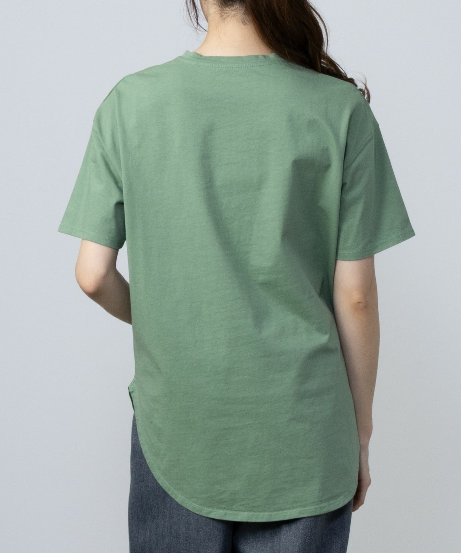 NAVY  ベーシック裾ラウンドTシャツ レディース メール便 対応商品商品画像-10
