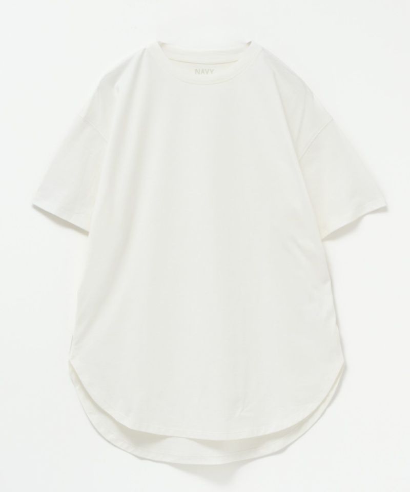 NAVY  ベーシック裾ラウンドTシャツ レディース メール便 対応商品商品画像-13