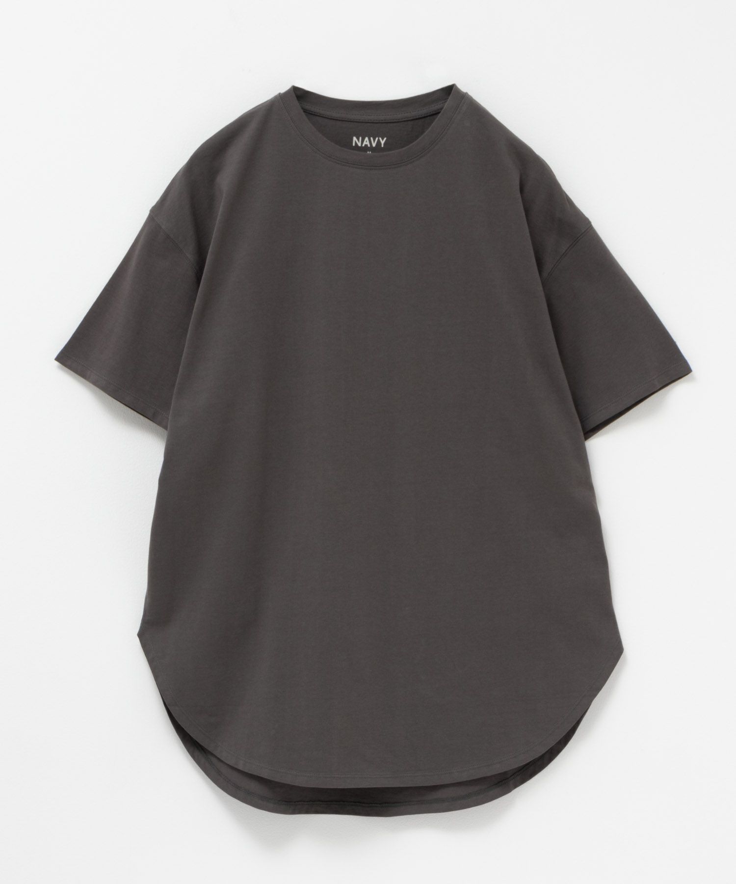 NAVY  ベーシック裾ラウンドTシャツ レディース メール便 対応商品商品画像-14