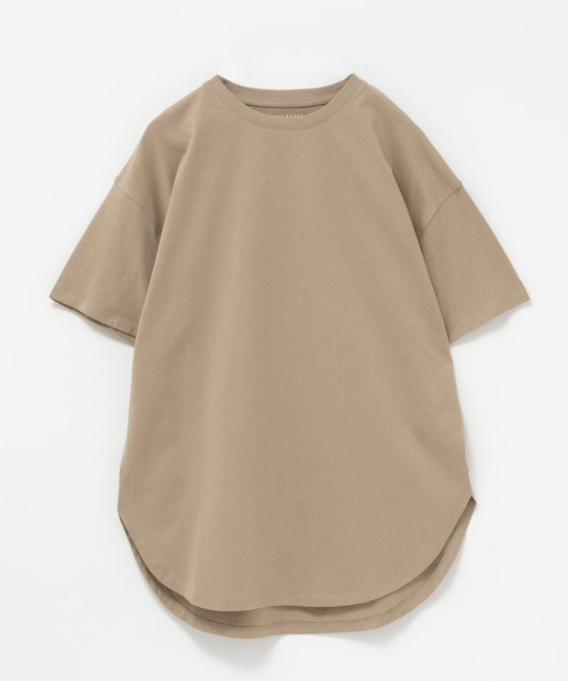 NAVY ベーシック裾ラウンドTシャツ レディース